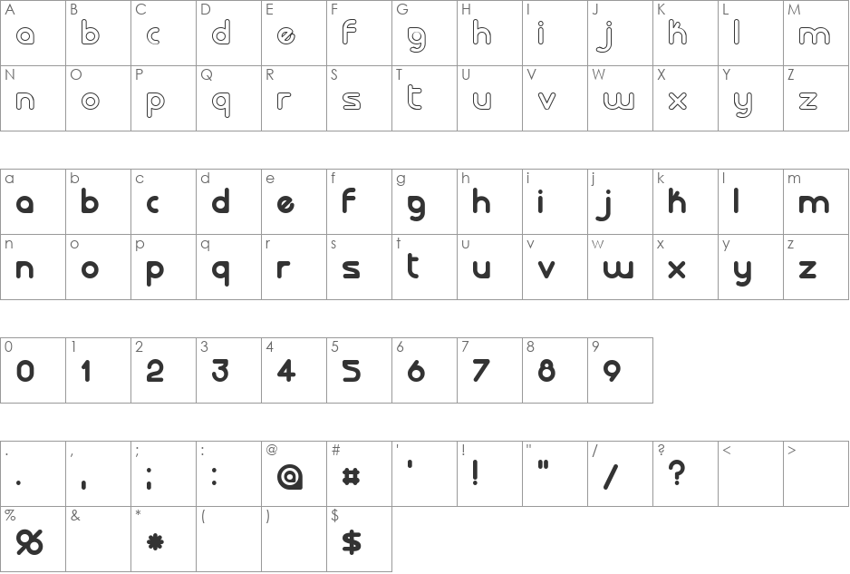laloted font character map preview