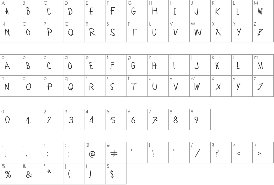 Lamiar Bold font character map preview