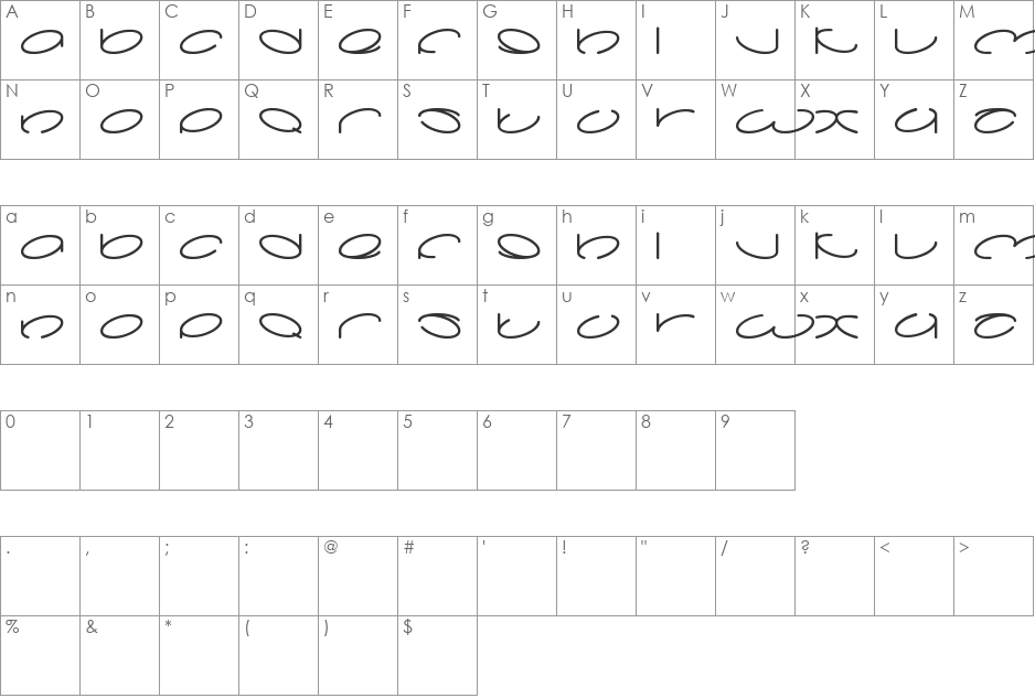 lanitta font character map preview