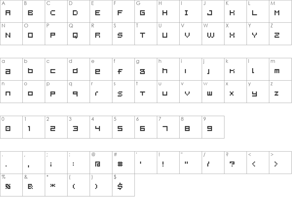 Laoism font character map preview