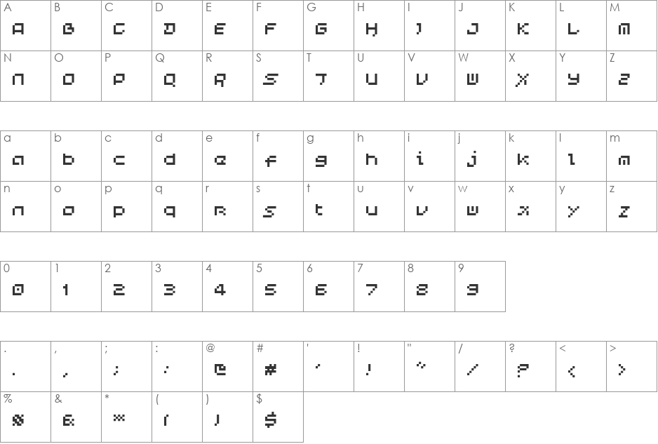 Laoism font character map preview