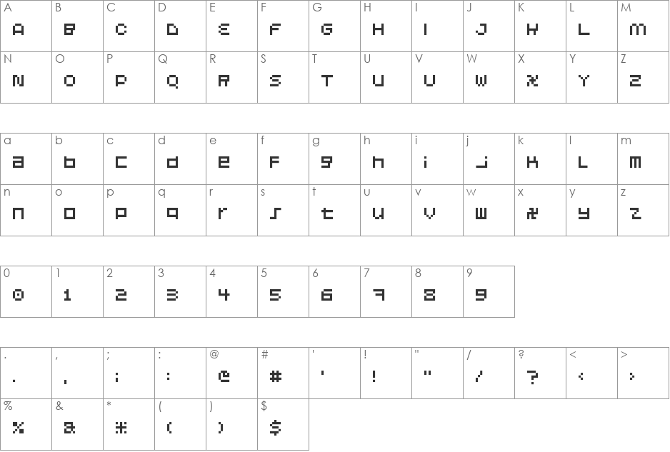 Laoism Capitals font character map preview