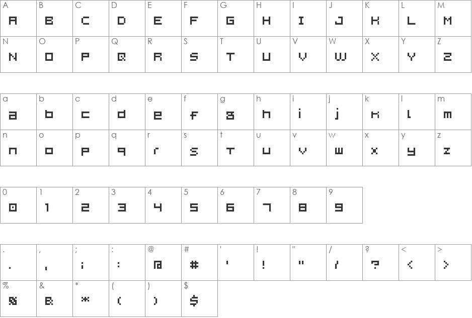 Laoism Former font character map preview