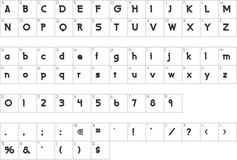 LaPerutaFLF font character map preview