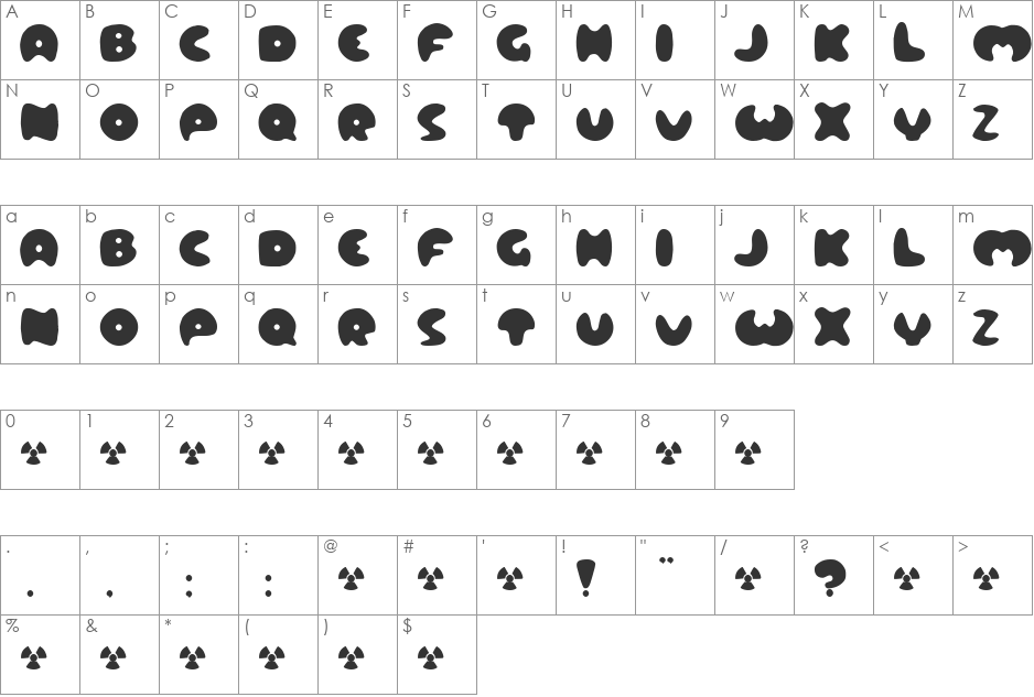 Lard! font character map preview