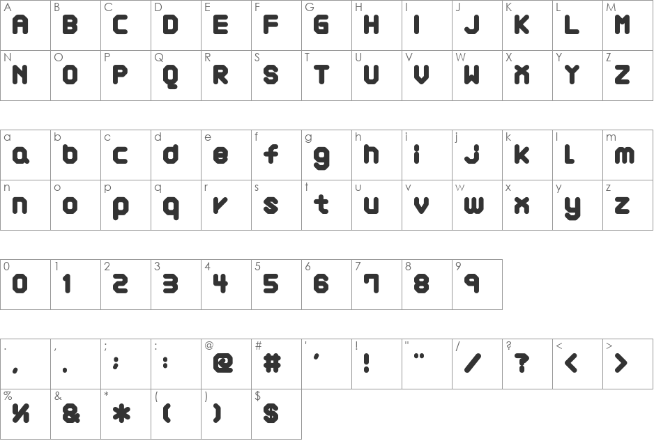 atarax-p font character map preview