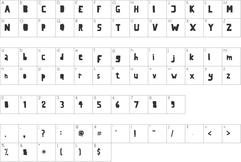 LaSegunda font character map preview