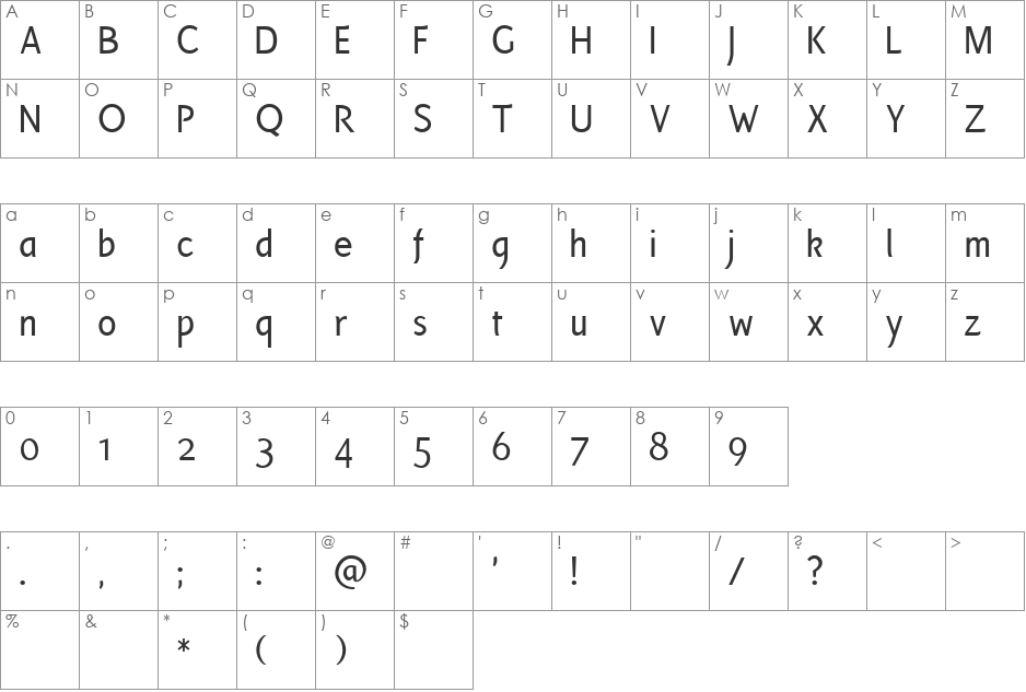 laser font character map preview