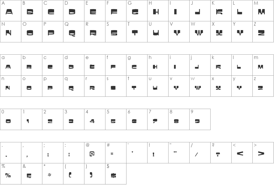 Laughin font character map preview