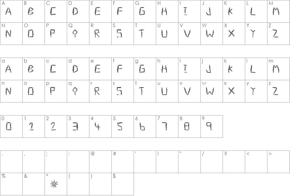 Laundry Day font character map preview