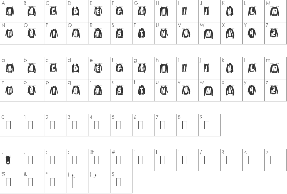 Laundry Day font character map preview