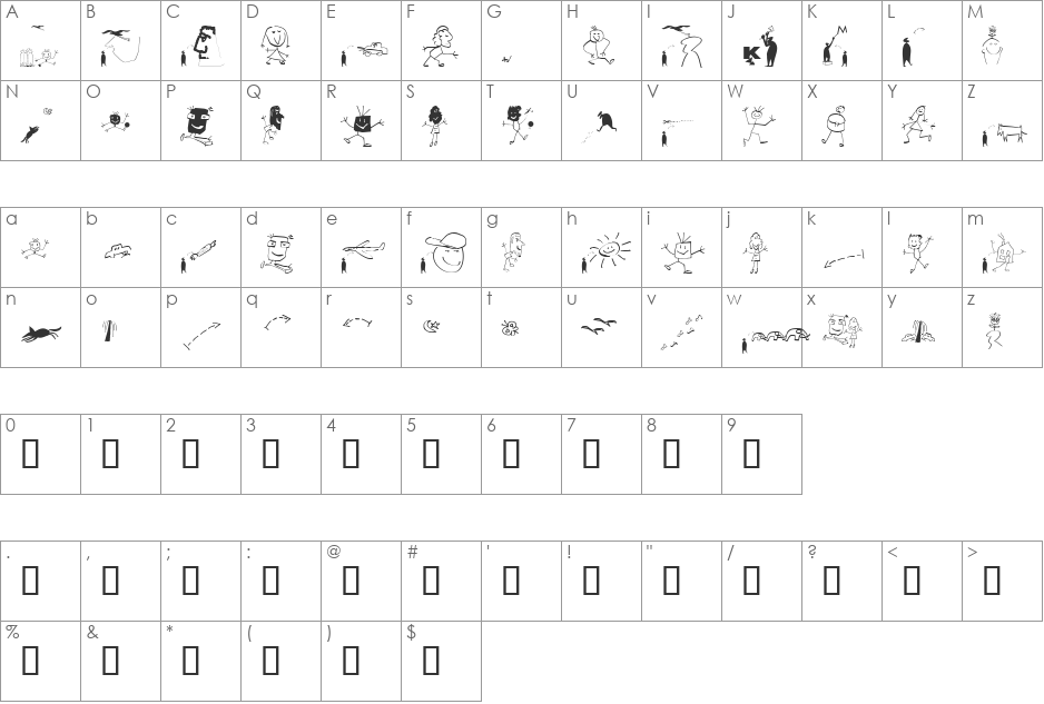 Laurens font character map preview