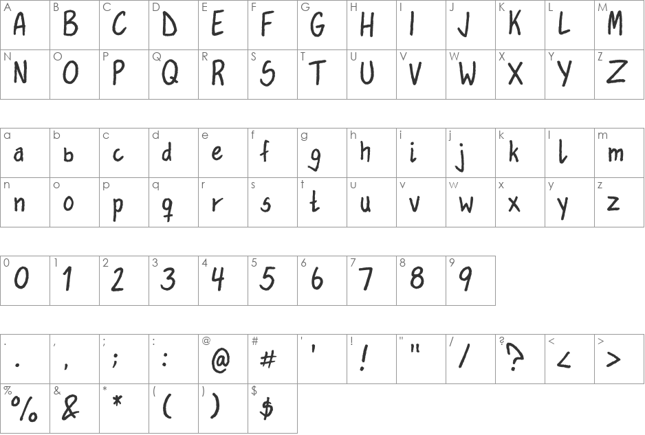 Lauvik font character map preview
