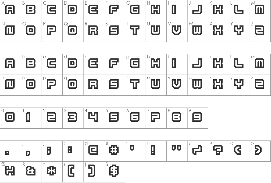 Lay Of The Land font character map preview