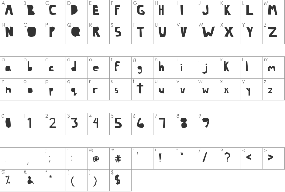 Lazy font character map preview