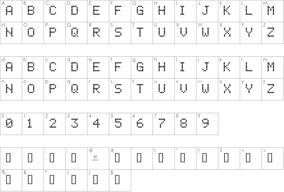 lcd phone font character map preview