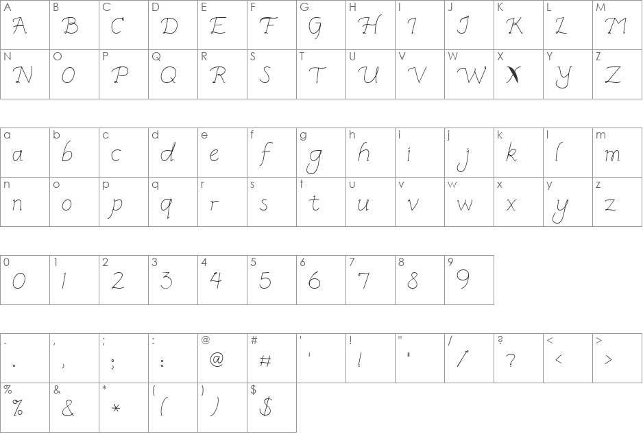 LD Fine Print 2 font character map preview