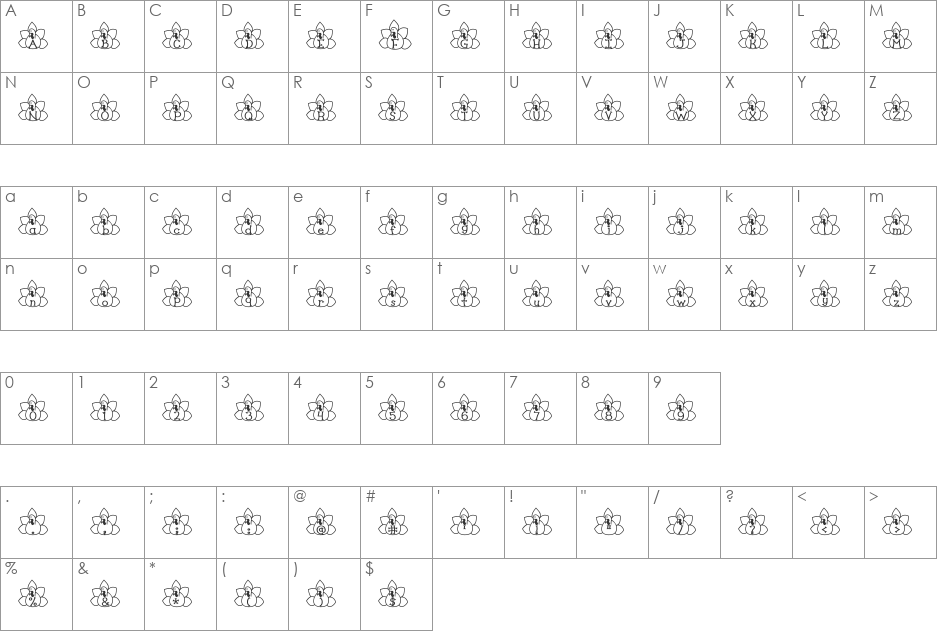LD Gobble font character map preview