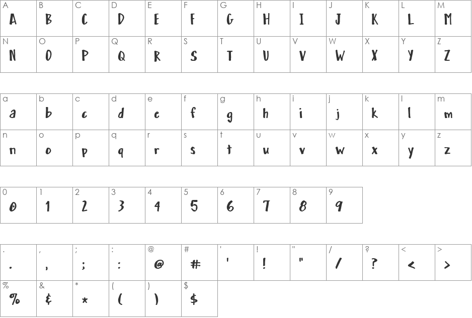 LD Print 6 font character map preview