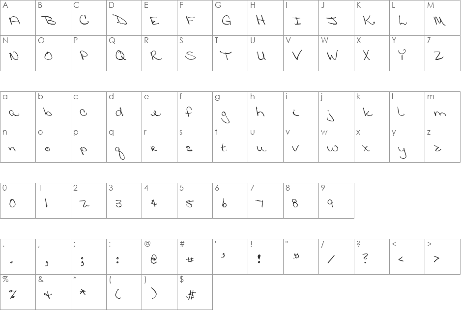 LD Print 8 font character map preview