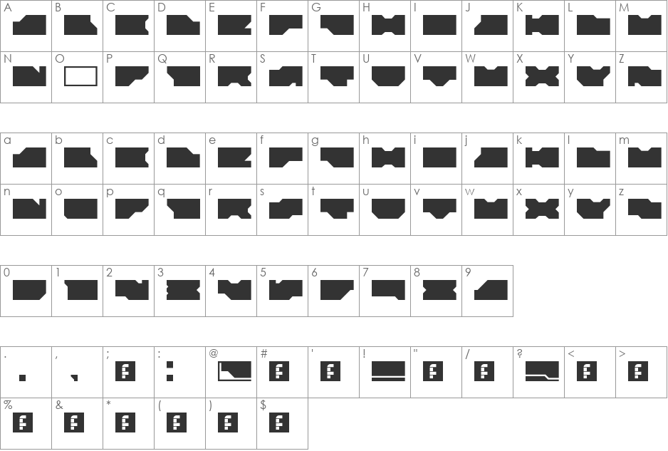 LDR#0 font character map preview