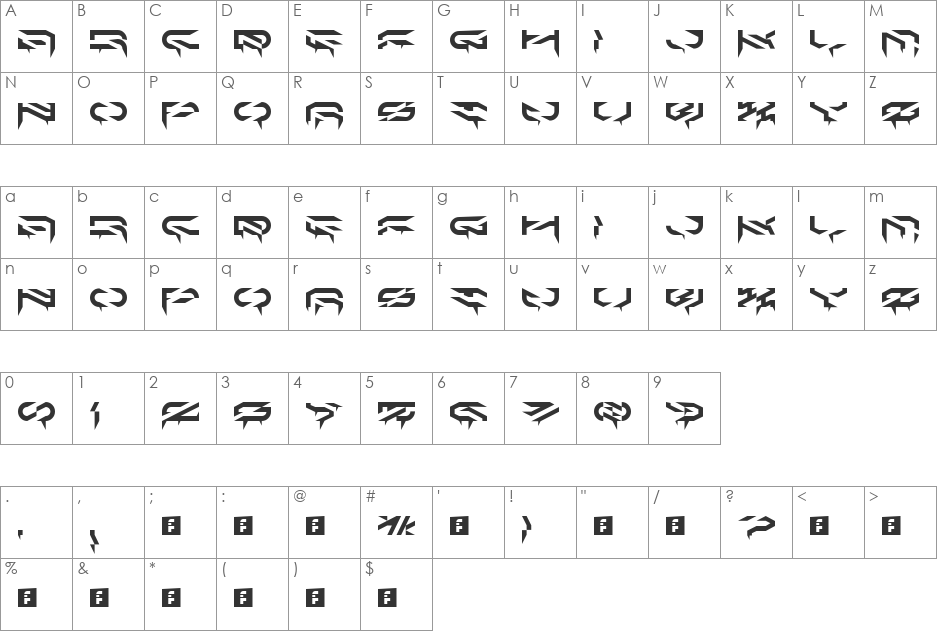 LDR#6 font character map preview