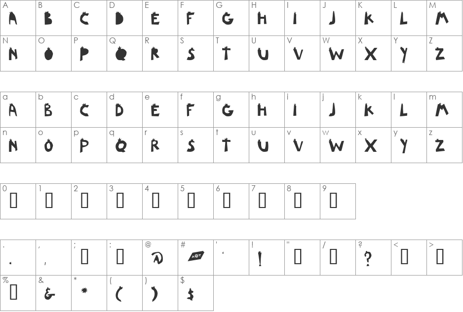 Le Joel font character map preview
