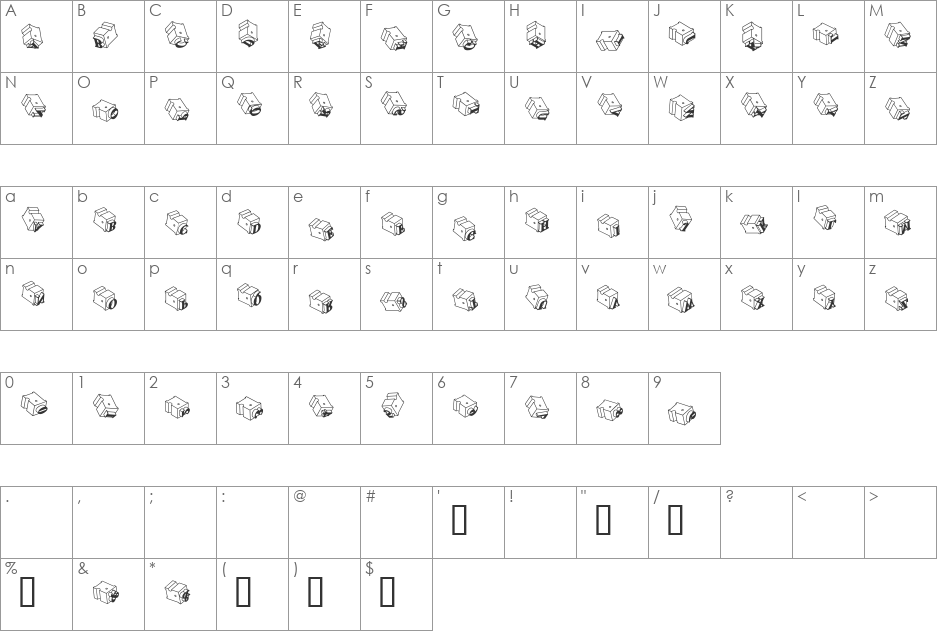 Lead font character map preview