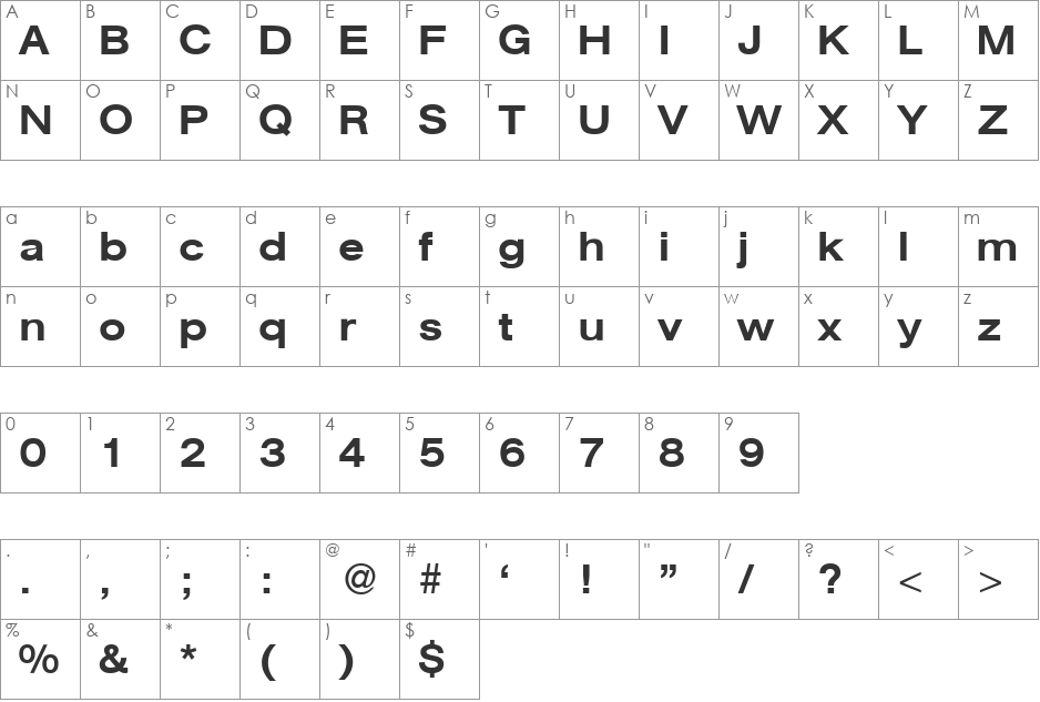 AtkinsExtendedMedium font character map preview