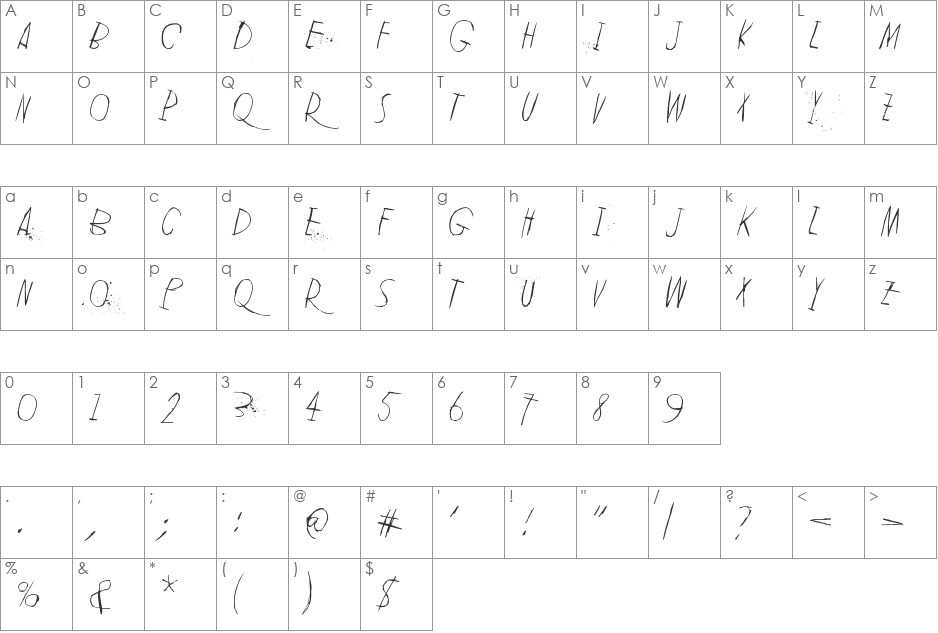 Lean on me font character map preview