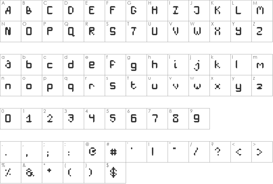 leanne font character map preview