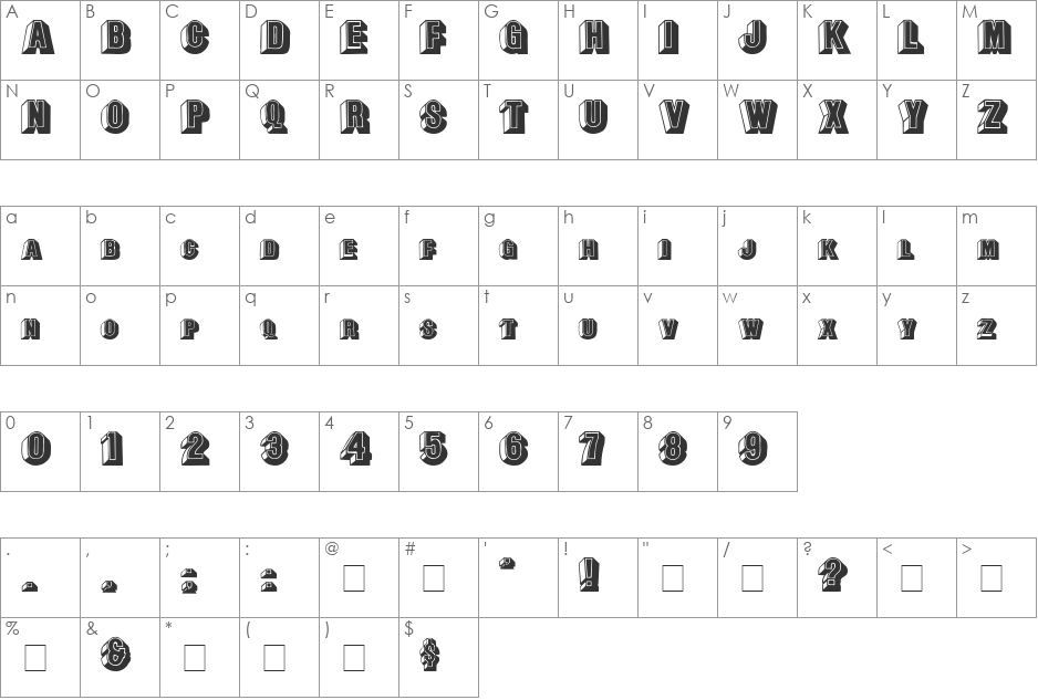 Lee Capitals font character map preview