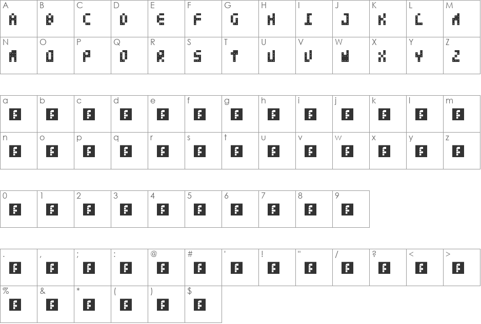 Leftovers font character map preview