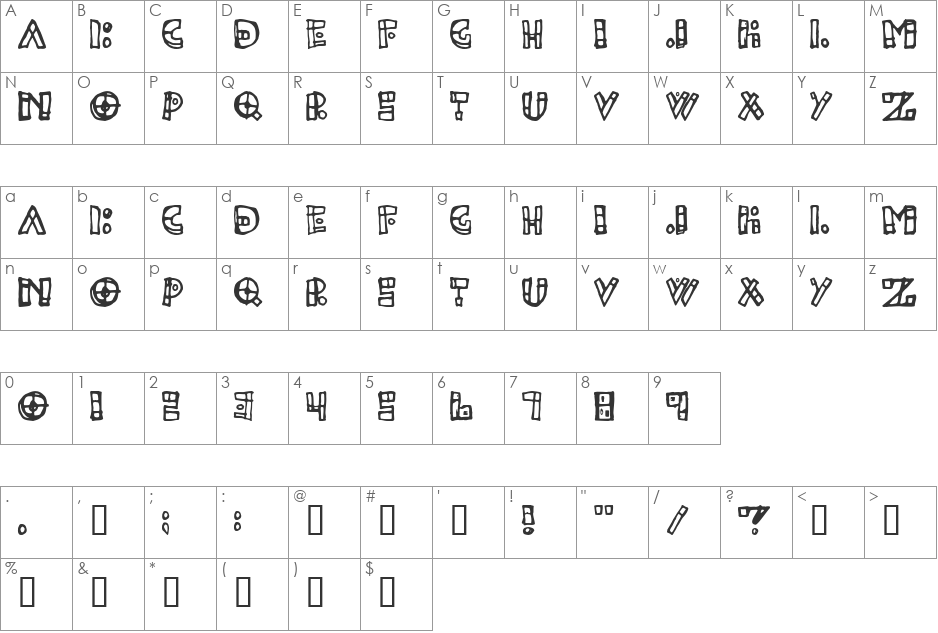 LeftSide font character map preview