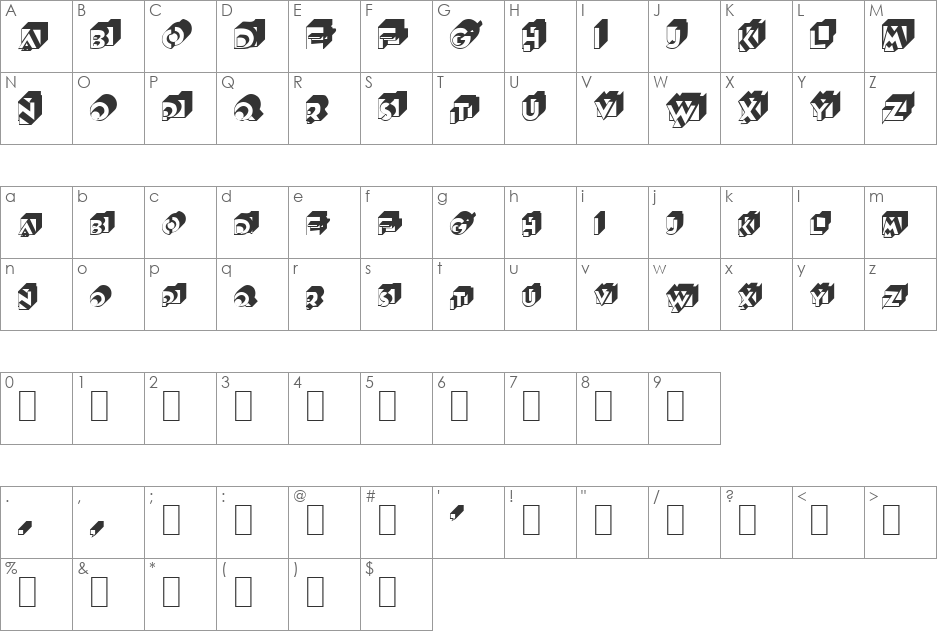 Leggo 1 font character map preview