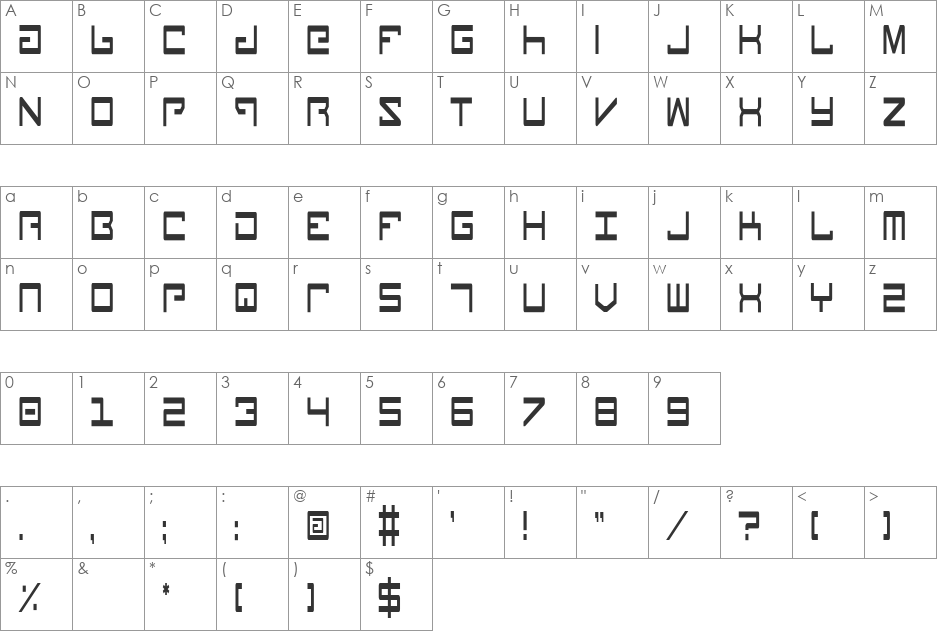 Legion Condensed font character map preview