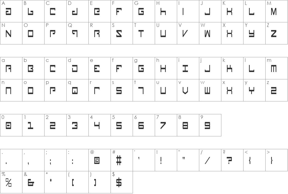 Legion Condensed font character map preview