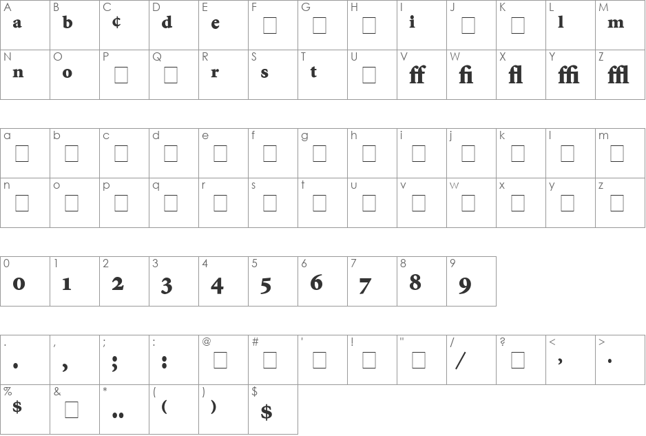 Atlantix Pro Black SSi font character map preview