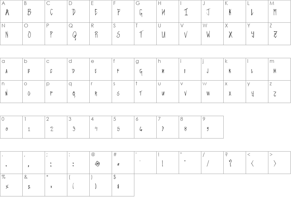 Lekhova font character map preview