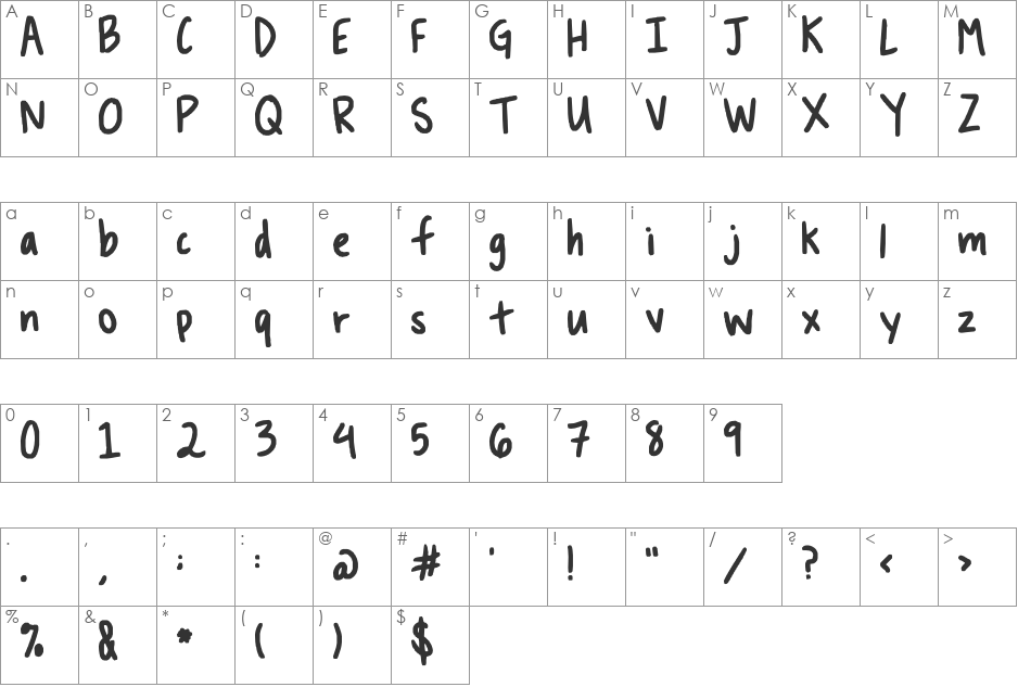 lemon squeezy font character map preview