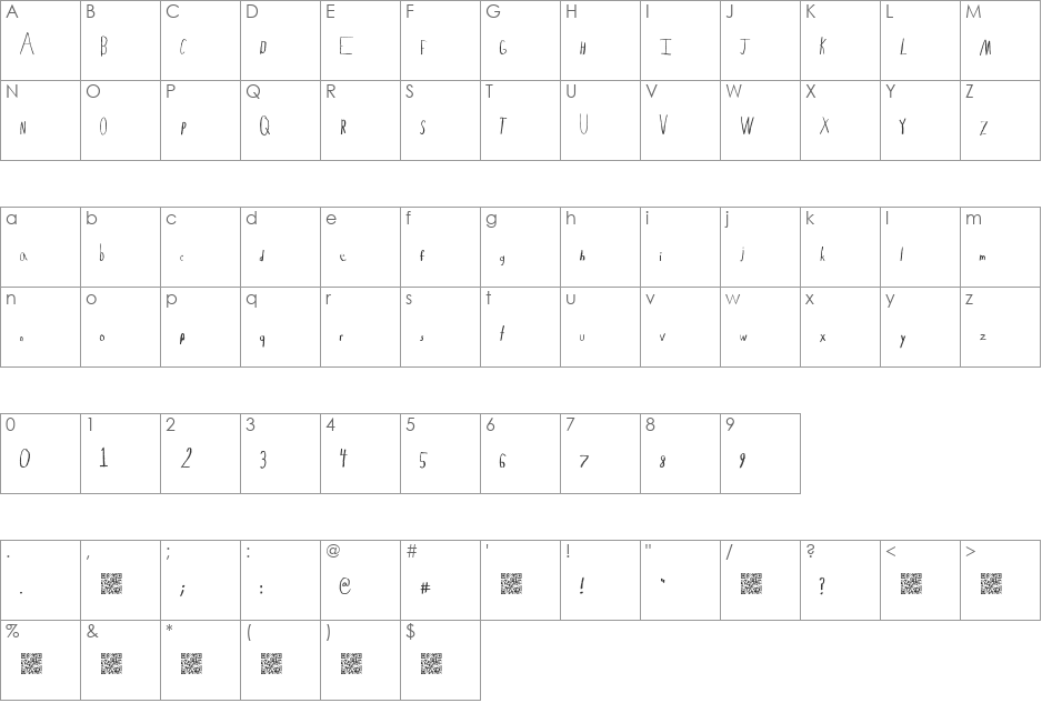 LemonadeHustler font character map preview