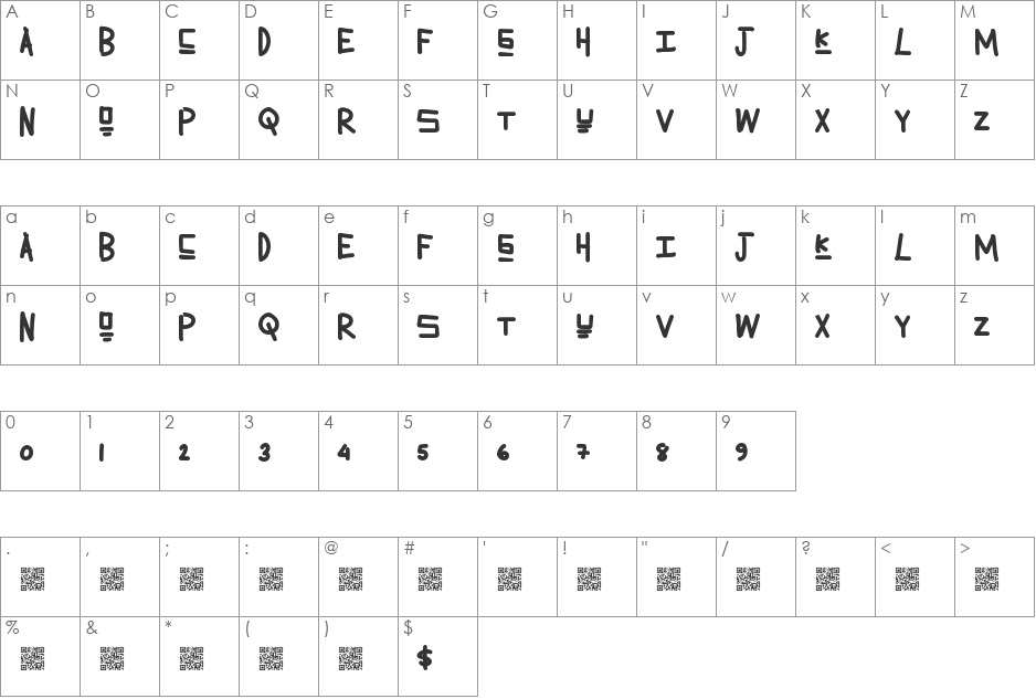 LemonadeSummer font character map preview