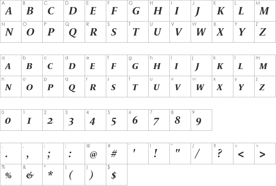 LeMonde Livre SC font character map preview