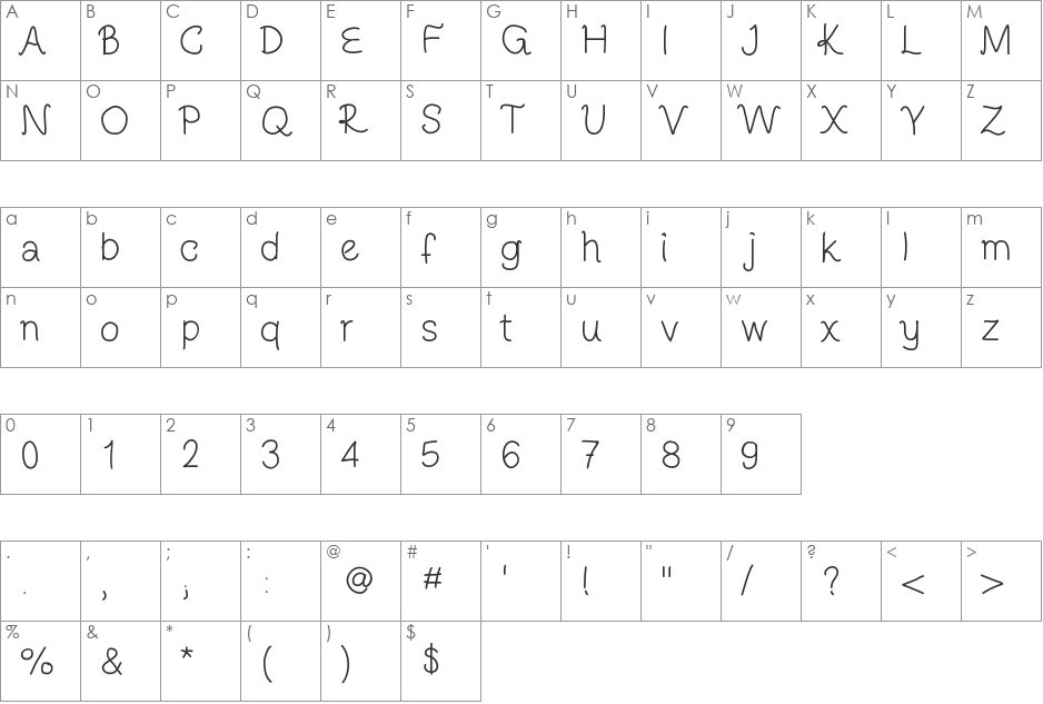 LeParisien font character map preview