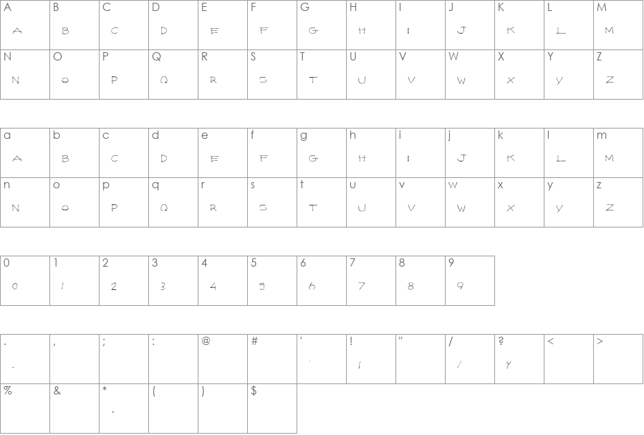 les Soeurs Samurai font character map preview