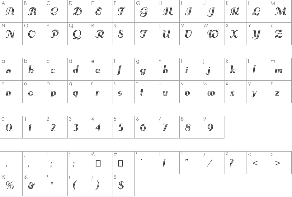 LesEtoiles font character map preview