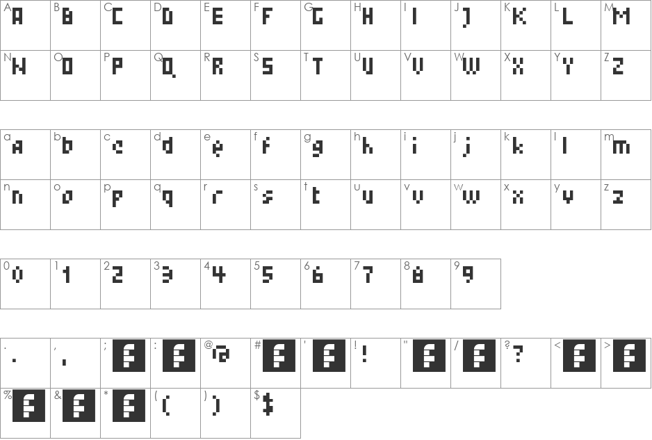 lest font character map preview