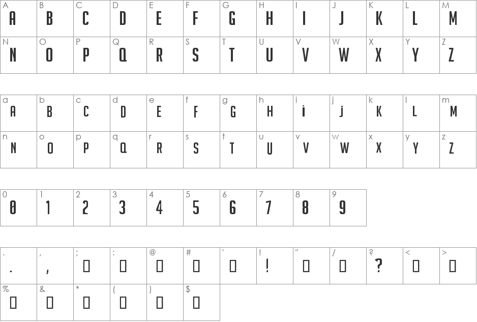 lestari font character map preview