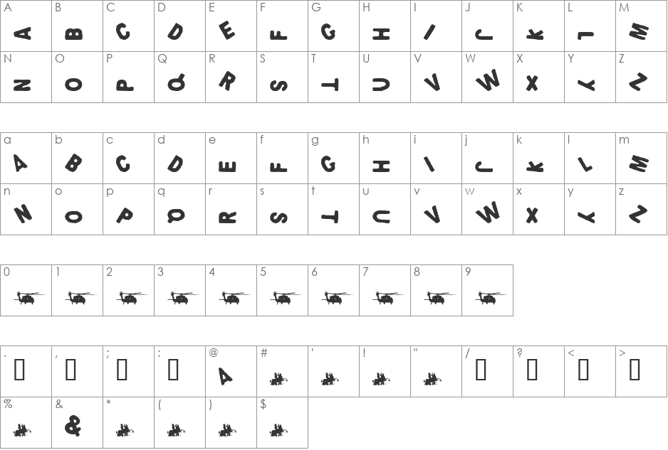 LETHALITY font character map preview