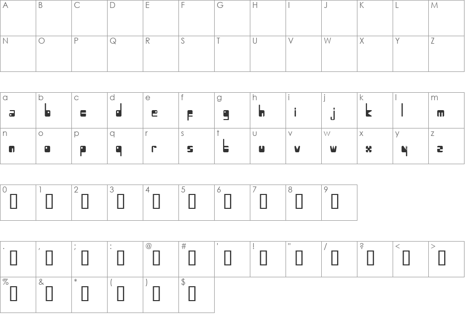 Atmosphere font character map preview